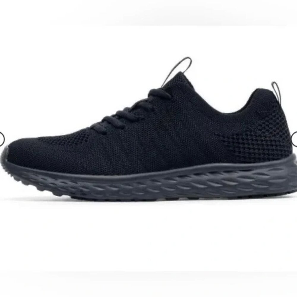 EUC Shoes For Crews Everlight Black Athletic Knit Sneaker Size 8